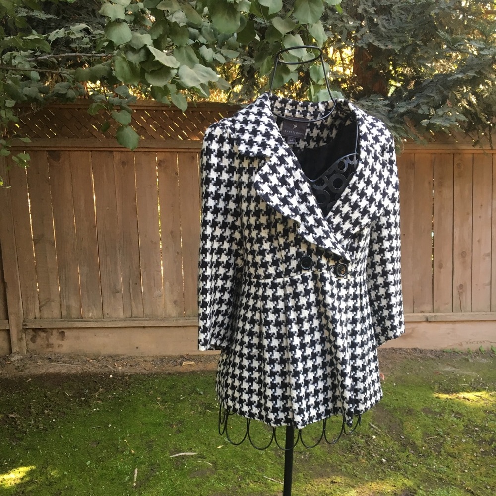 Double Breast Houndstooth Blazer